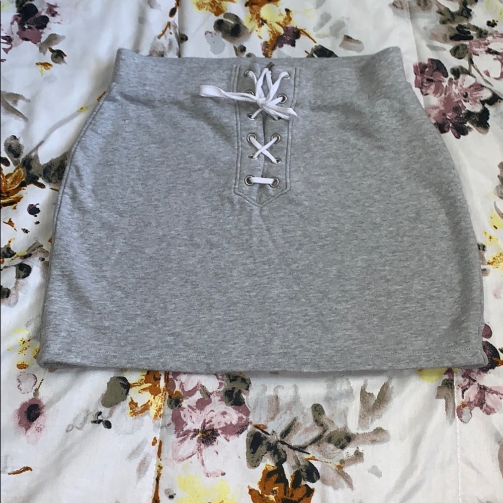 Gray Mini Skirt
